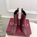 Gucci Women Classic horsebit chunky heel ankle boots G77358