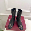 Gucci Women Classic horsebit chunky heel ankle boots G77361