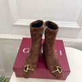 Gucci Women Classic horsebit chunky heel ankle boots G77363