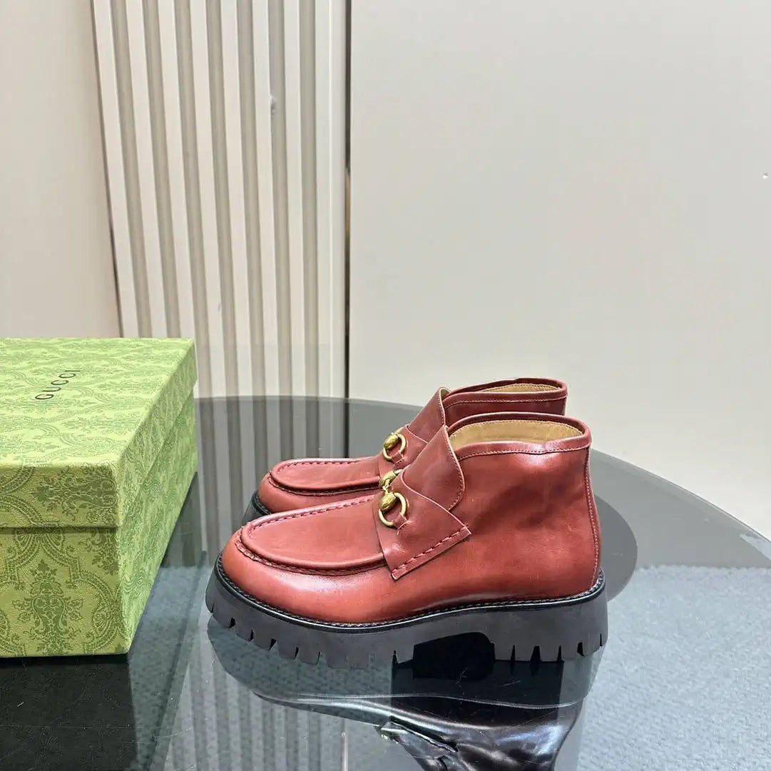 Gucci Women Classic horsebit  High-top casual ankle boots G77381