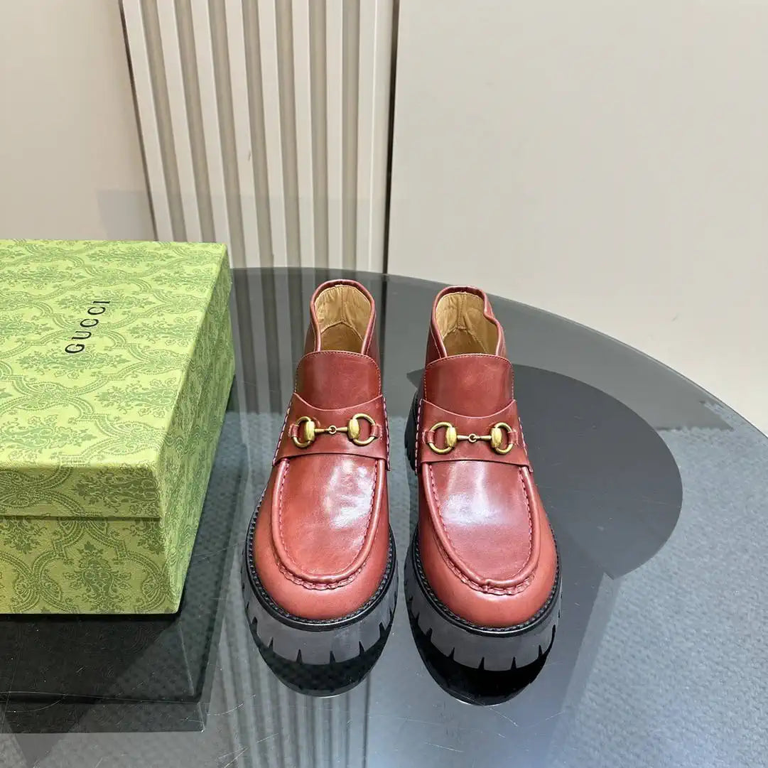 Gucci Women Classic horsebit  High-top casual ankle boots G77381