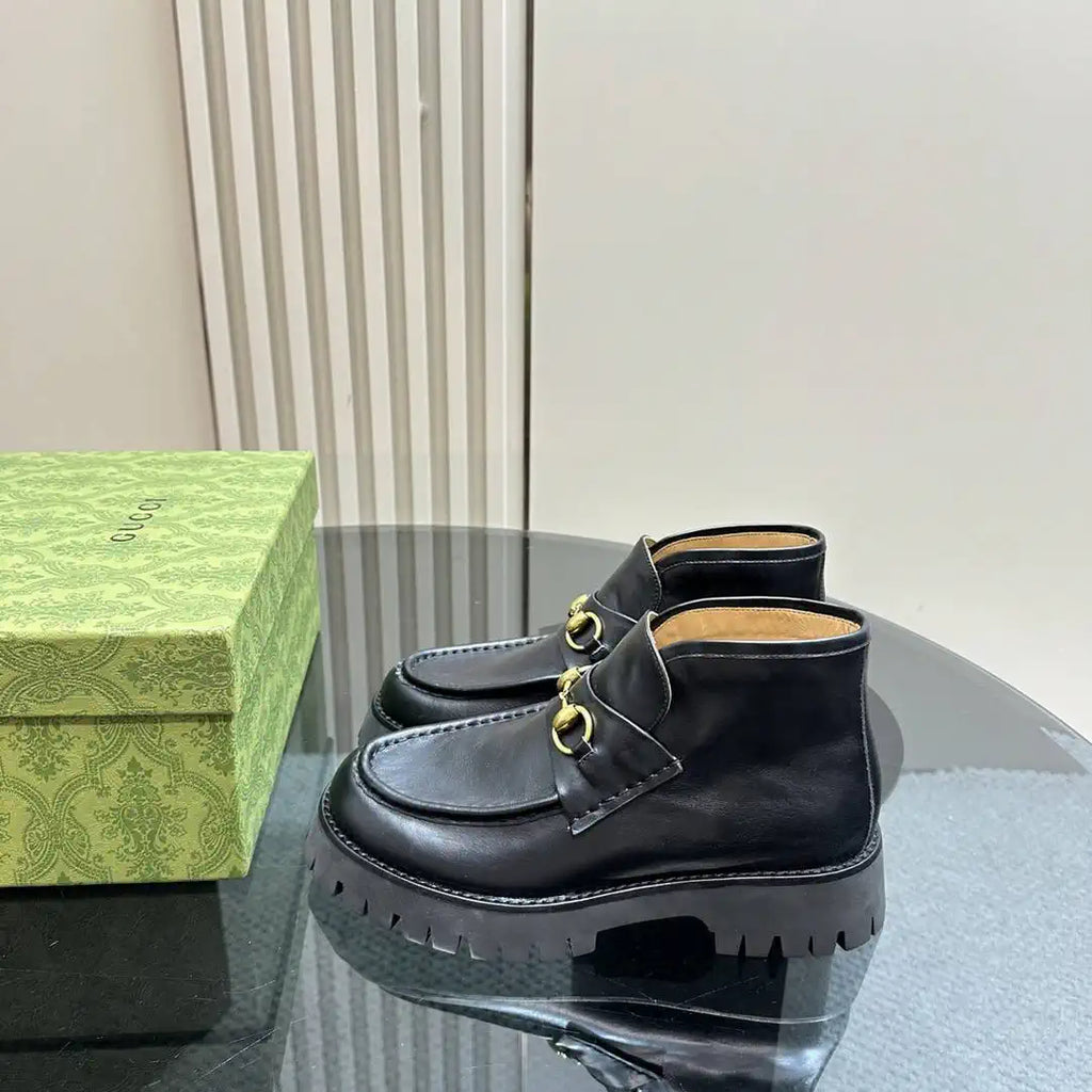 Gucci Women Classic horsebit  High-top casual ankle boots G77382