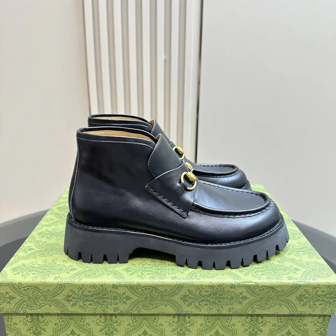 Gucci Women Classic horsebit  High-top casual ankle boots G77382
