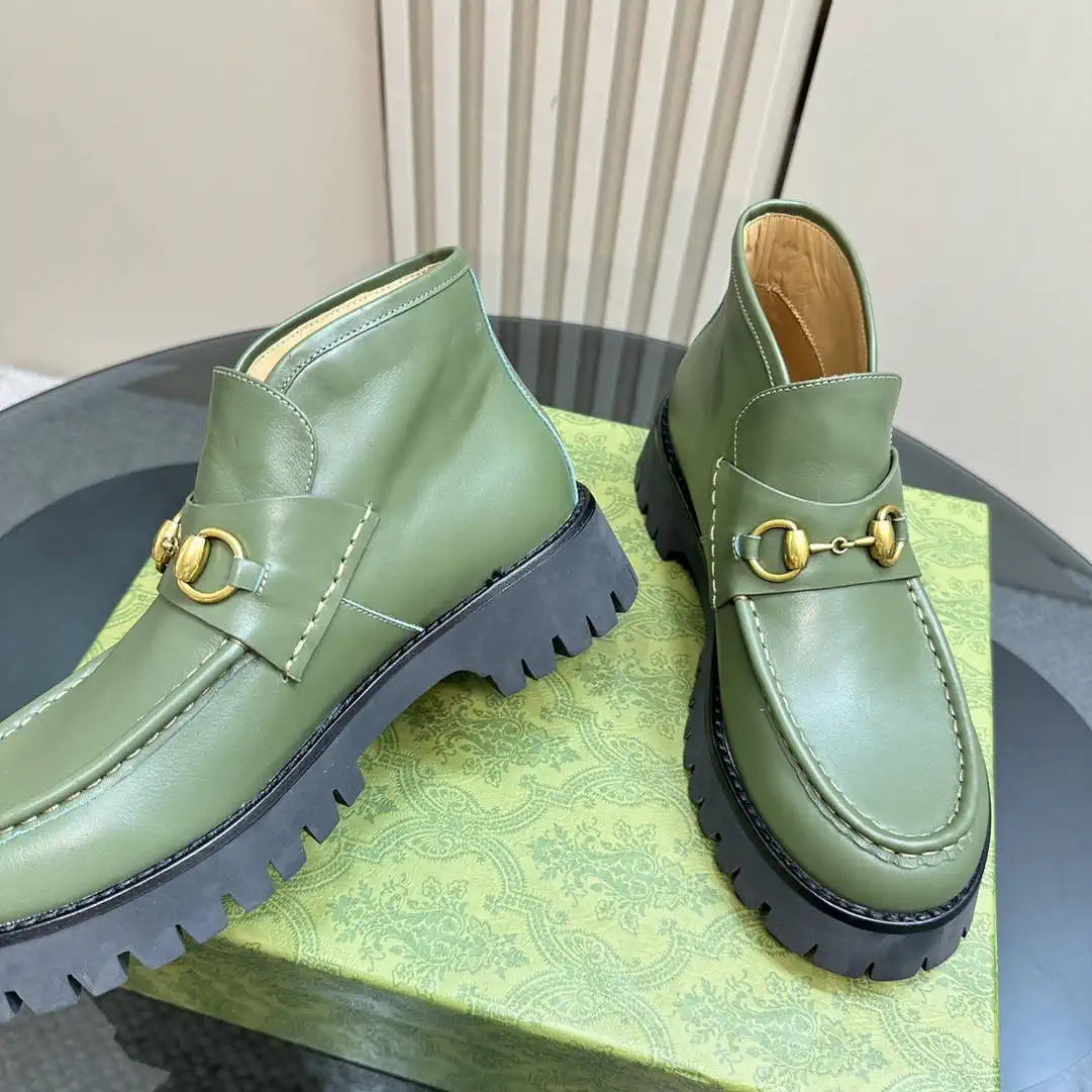 Gucci Women Classic horsebit  High-top casual ankle boots G77383