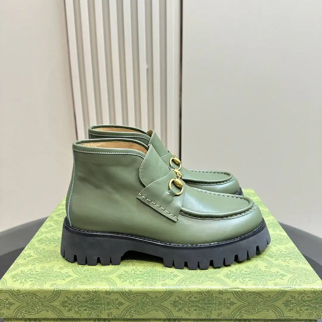 Gucci Women Classic horsebit  High-top casual ankle boots G77383