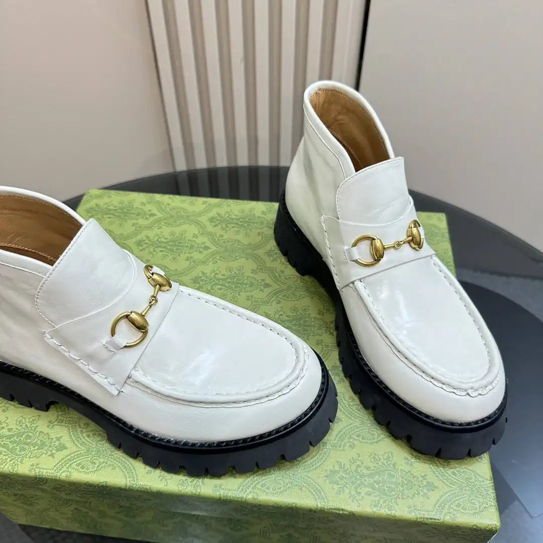 Gucci Women Classic horsebit  High-top casual ankle boots G77384