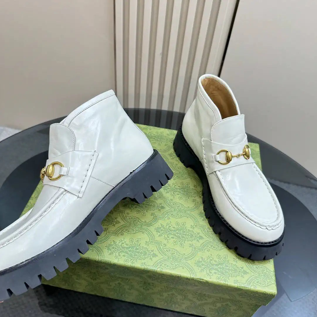 Gucci Women Classic horsebit  High-top casual ankle boots G77384