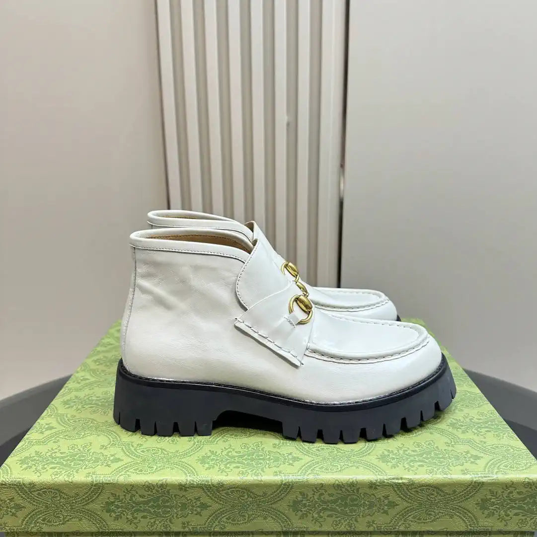 Gucci Women Classic horsebit  High-top casual ankle boots G77384