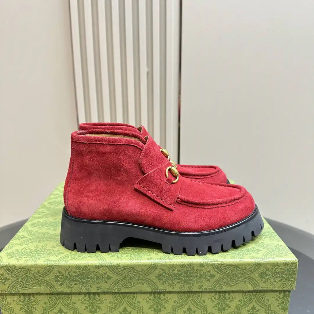 Gucci Women Classic horsebit  High-top casual ankle boots G77385