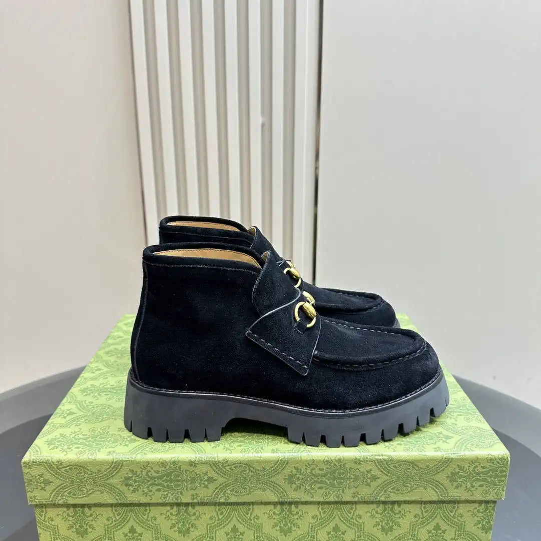 Gucci Women Classic horsebit  High-top casual ankle boots G77387