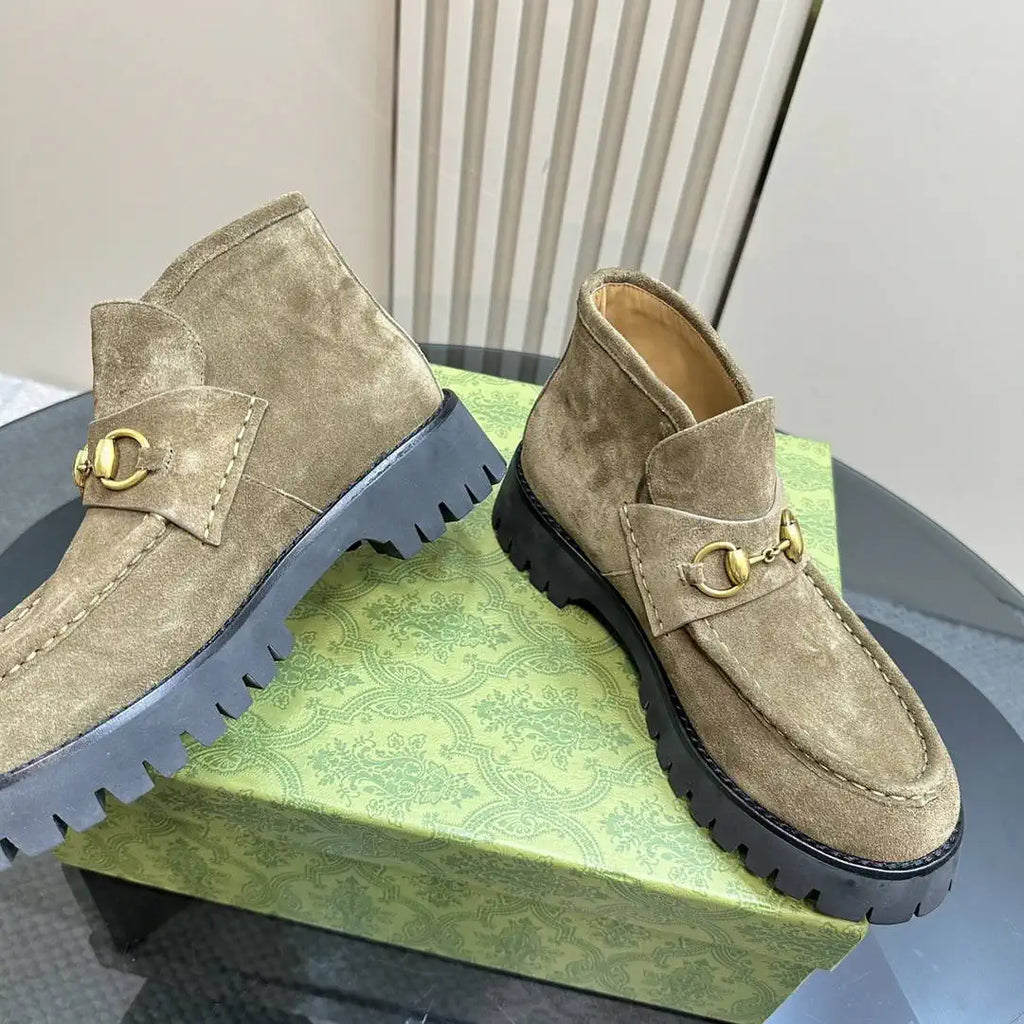Gucci Women Classic horsebit  High-top casual ankle boots G77388