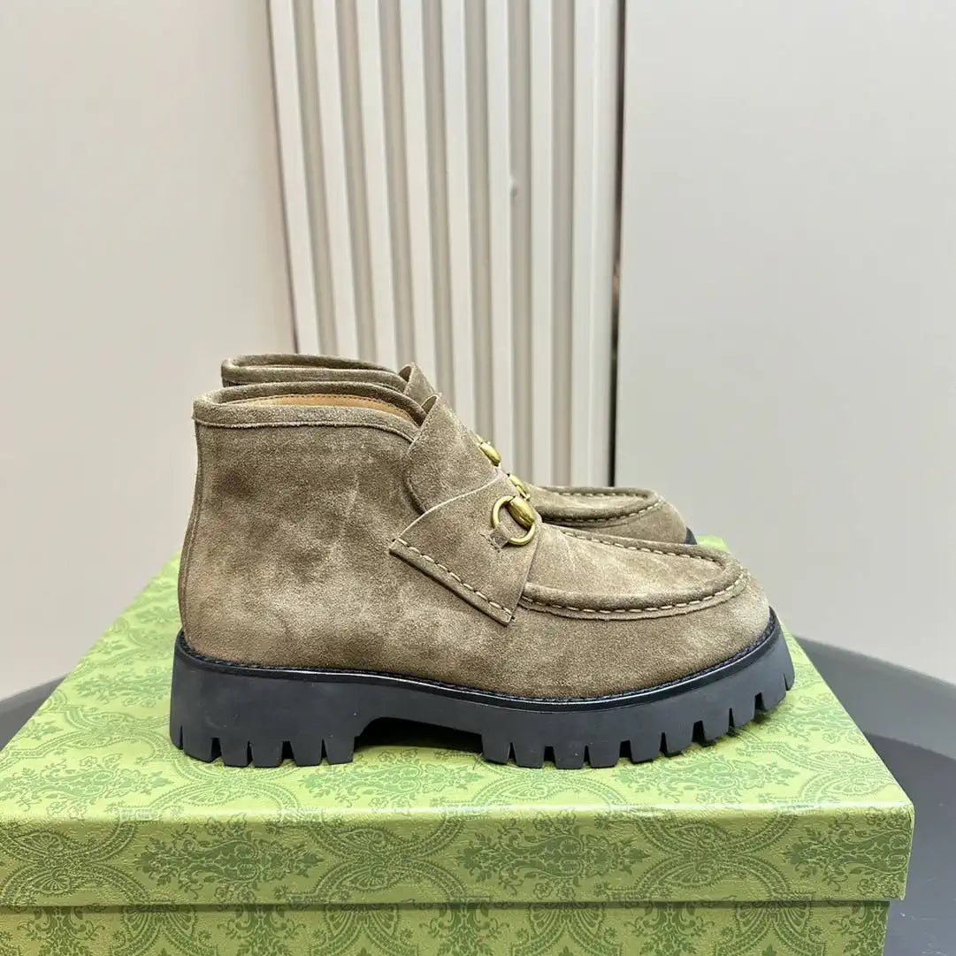 Gucci Women Classic horsebit  High-top casual ankle boots G77388