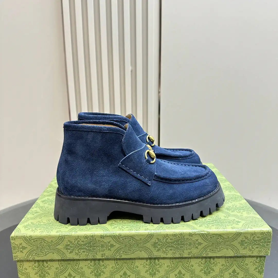 Gucci Women Classic horsebit  High-top casual ankle boots G77389