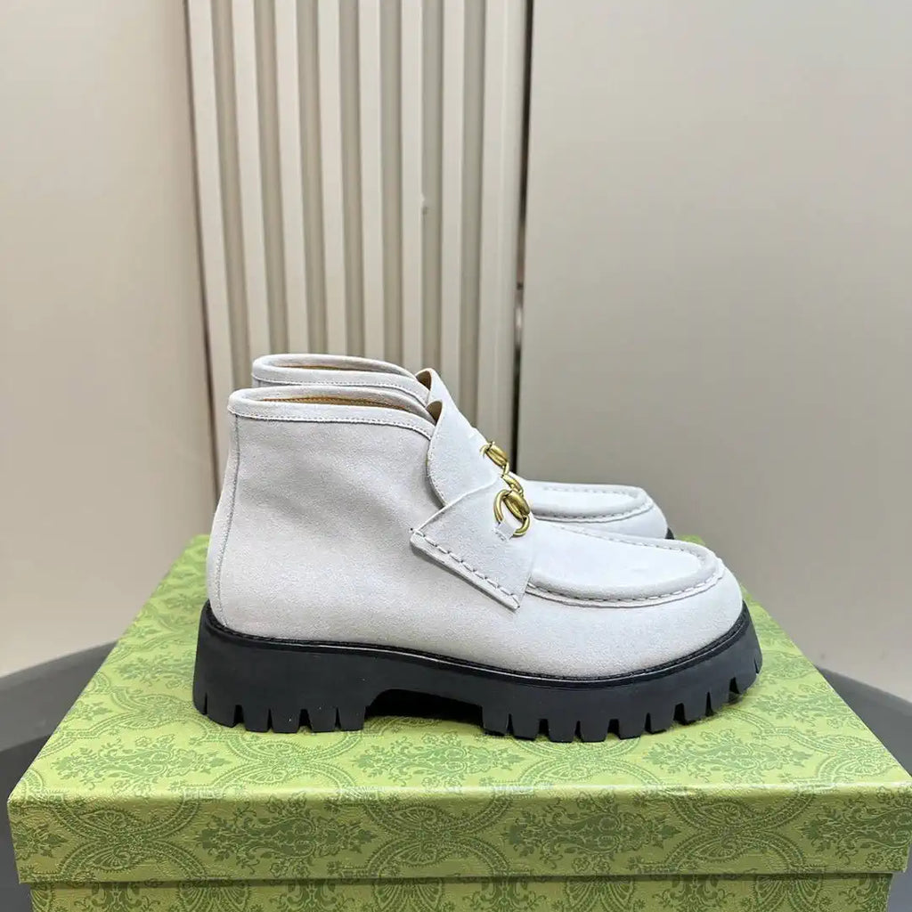 Gucci Women Classic horsebit  High-top casual ankle boots G77390