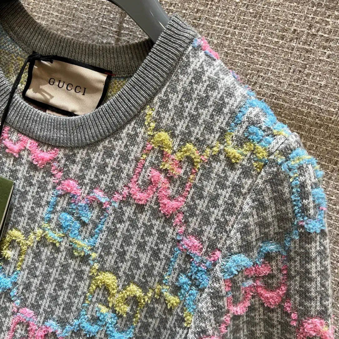Gucci Women Colorful letter jacquard knitted skirt Sweater G11115