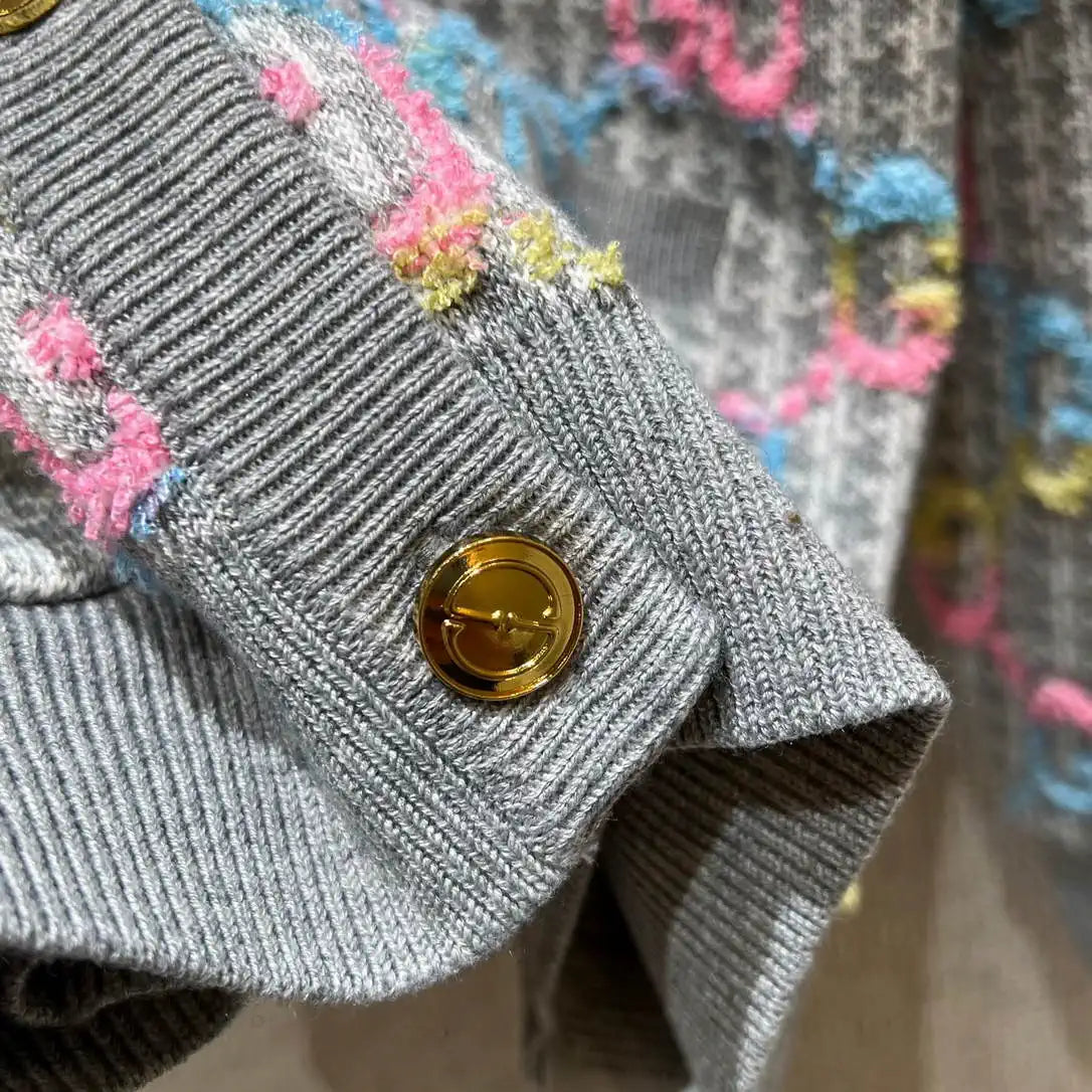 Gucci Women Colorful letter jacquard woven Cardigan G11107