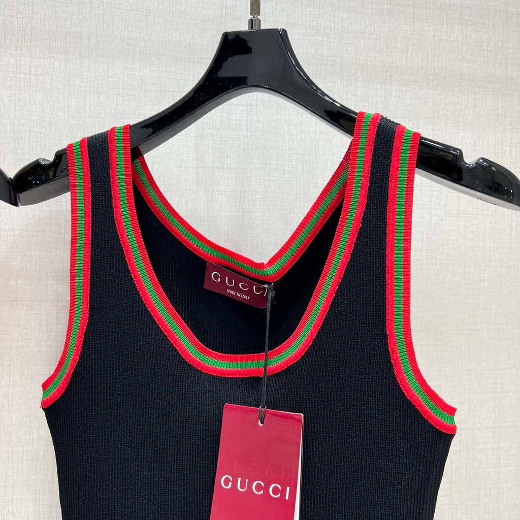 Gucci Women Contrast ribbed knit vest  G85275