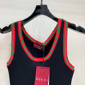 Gucci Women Contrast ribbed knit vest  G85275