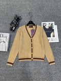 Gucci Women Double C logo jacquard Cardigan Sweater Wool G11110