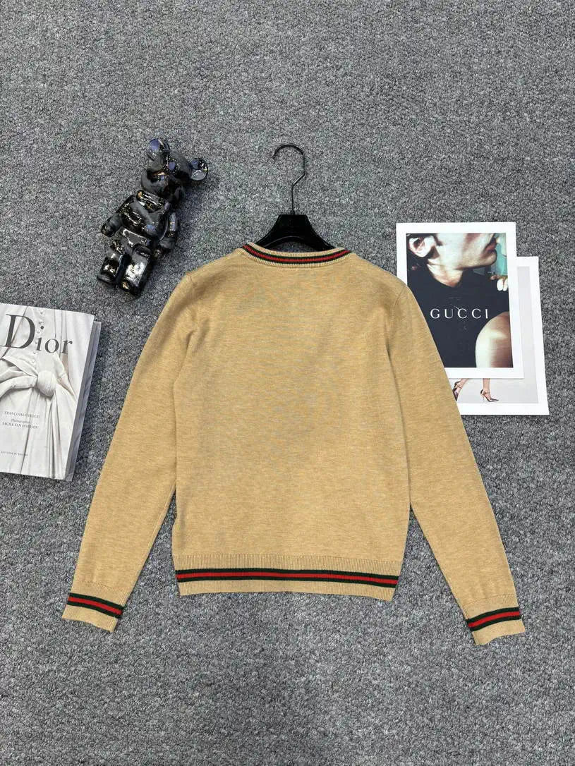 Gucci Women Double C logo jacquard Cardigan Sweater Wool G11110