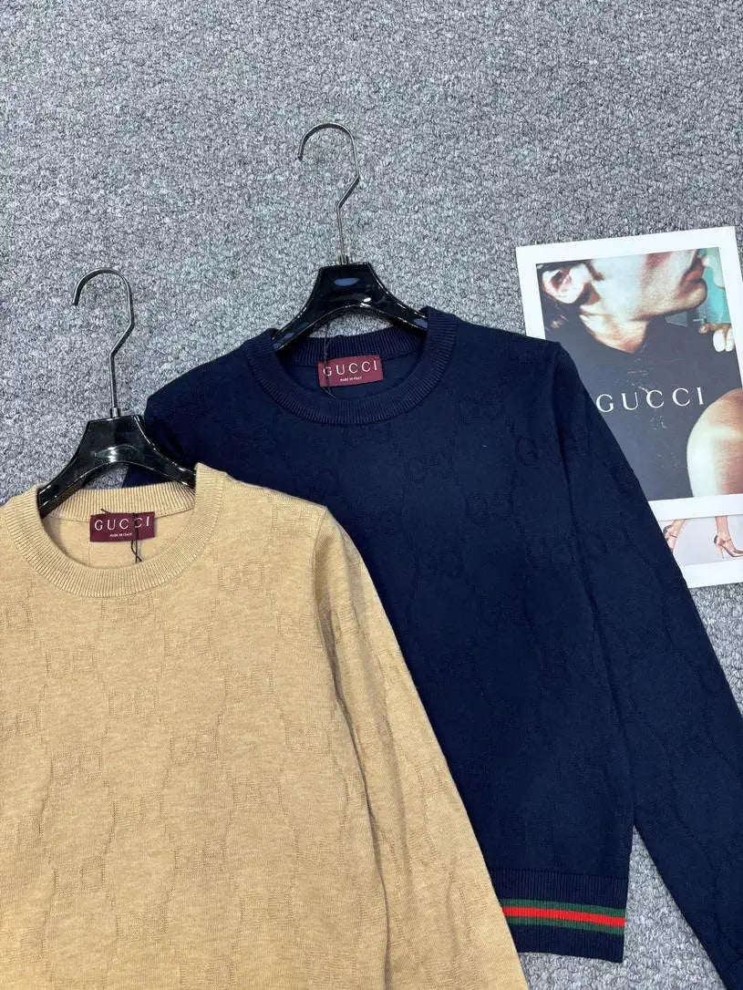 Gucci Women Double C logo jacquard Cardigan Sweater Wool G11110