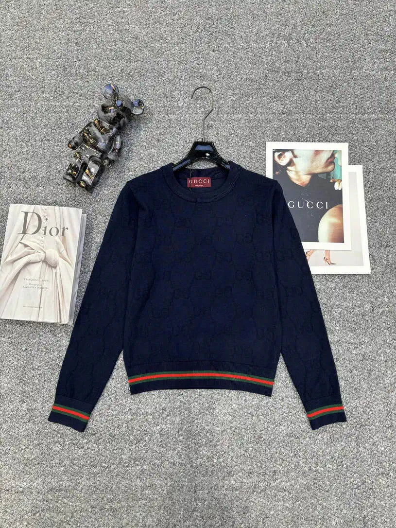 Gucci Women Double C logo jacquard Cardigan Sweater Wool G11110