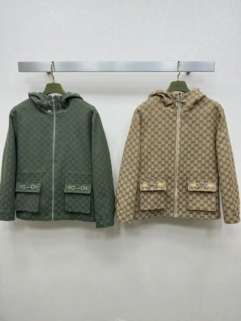Gucci Women Double G jacquard hooded jacket G11101