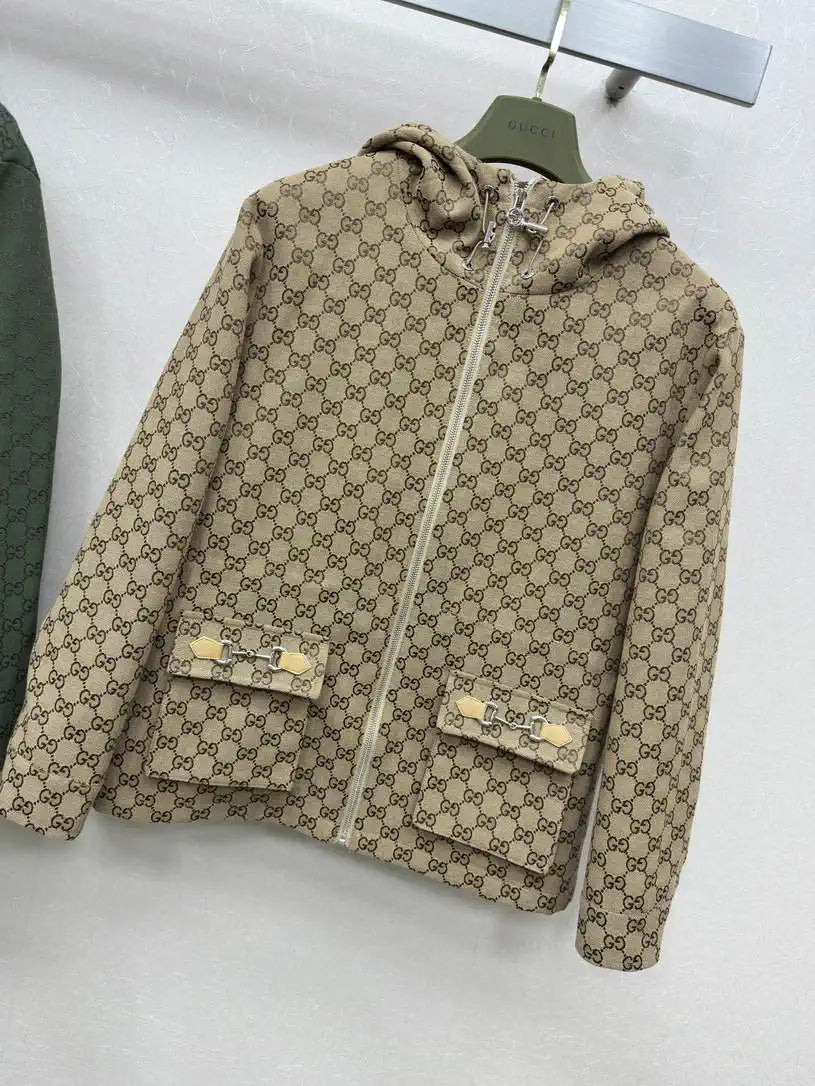 Gucci Women Double G jacquard hooded jacket G11101