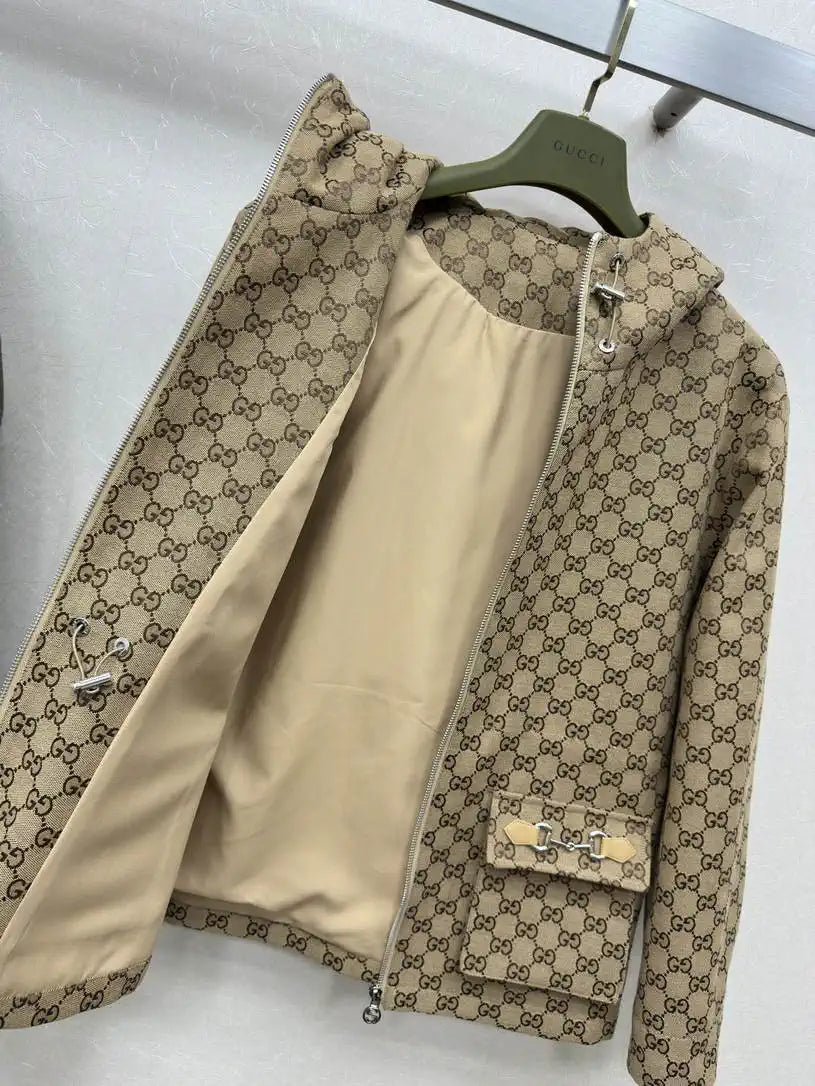 Gucci Women Double G jacquard hooded jacket G11101