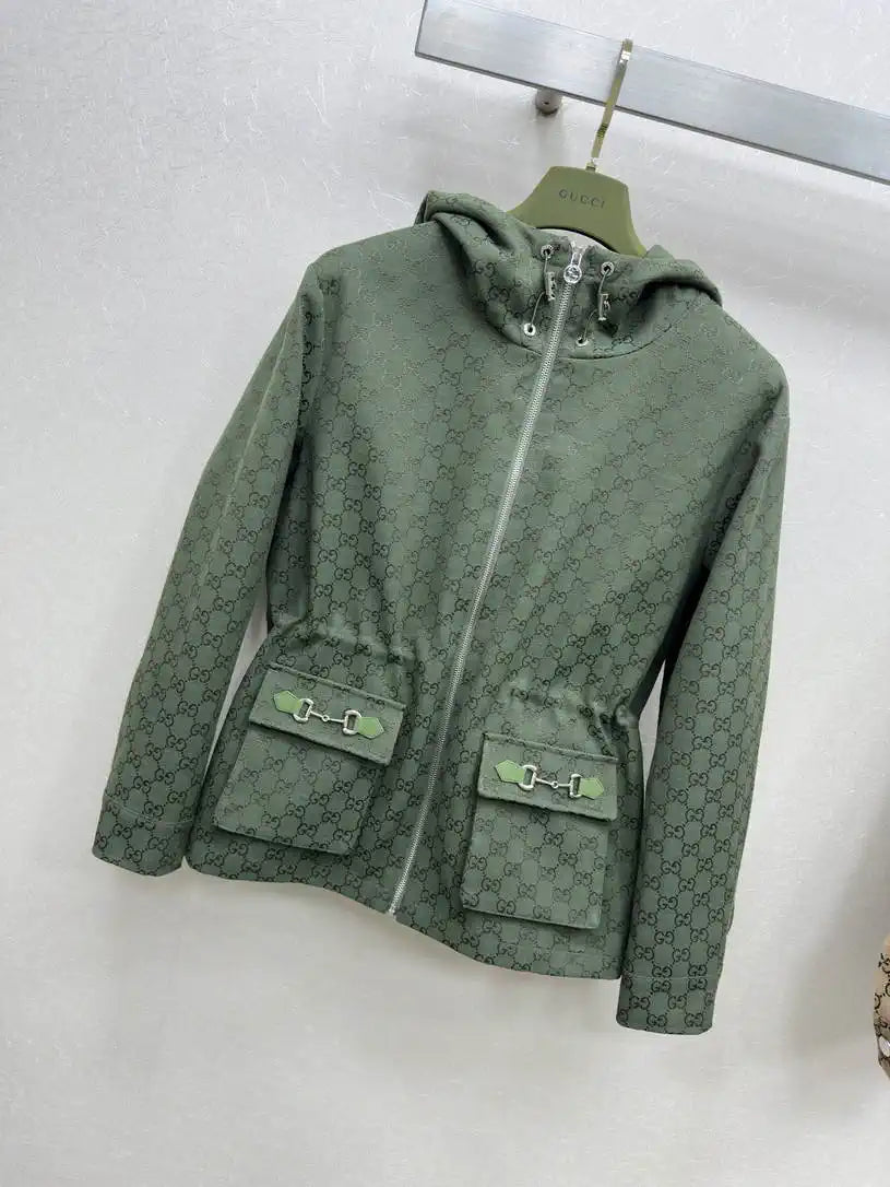 Gucci Women Double G jacquard hooded jacket G11101