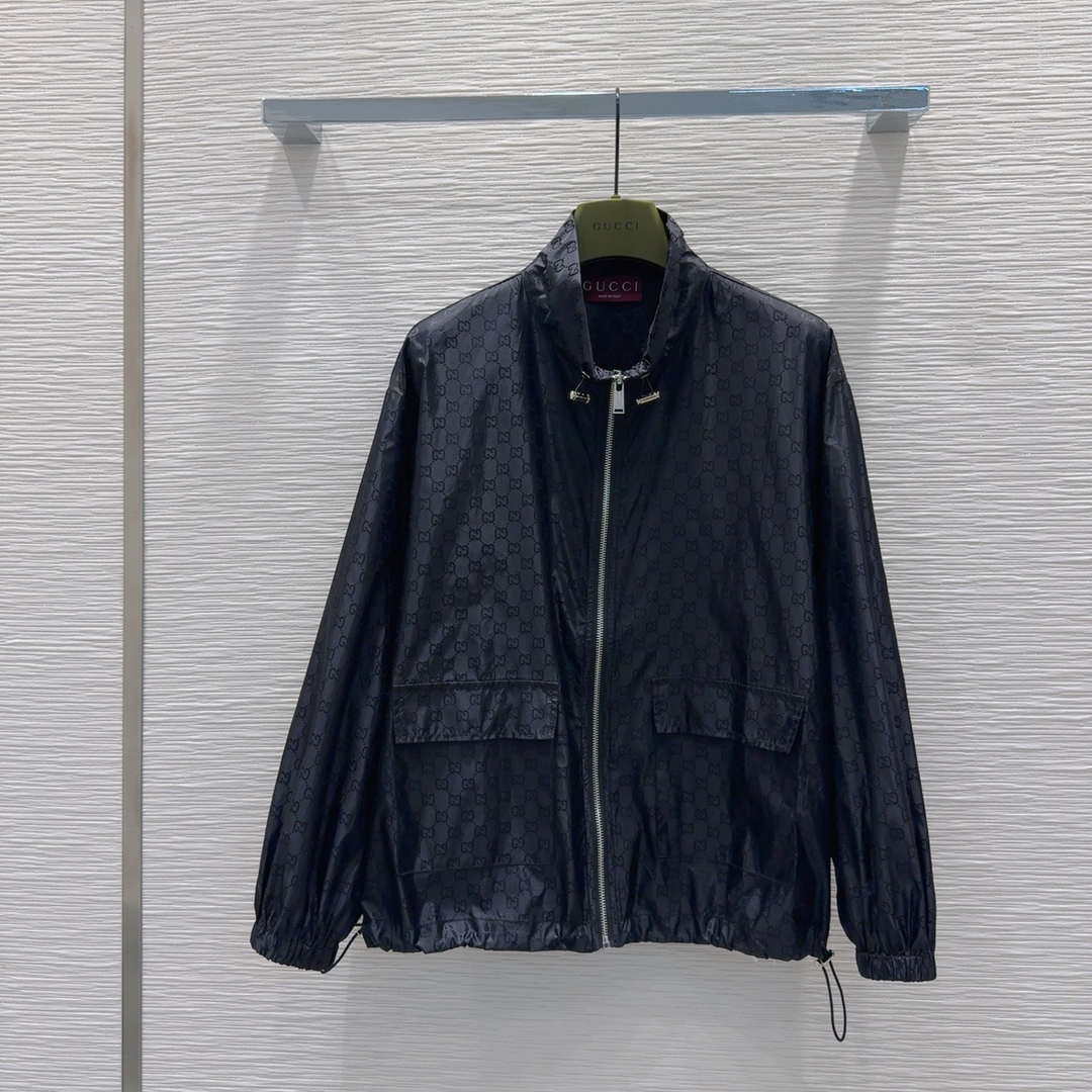 Gucci Women Fashion GG jacquard leisure suit Hooded zip-up jacket G88003