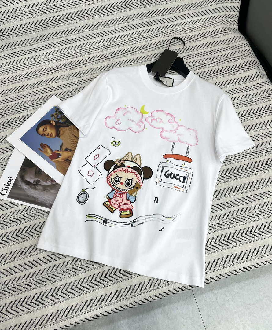 Gucci Women Gucci logo cotton jersey T-shirt G85283