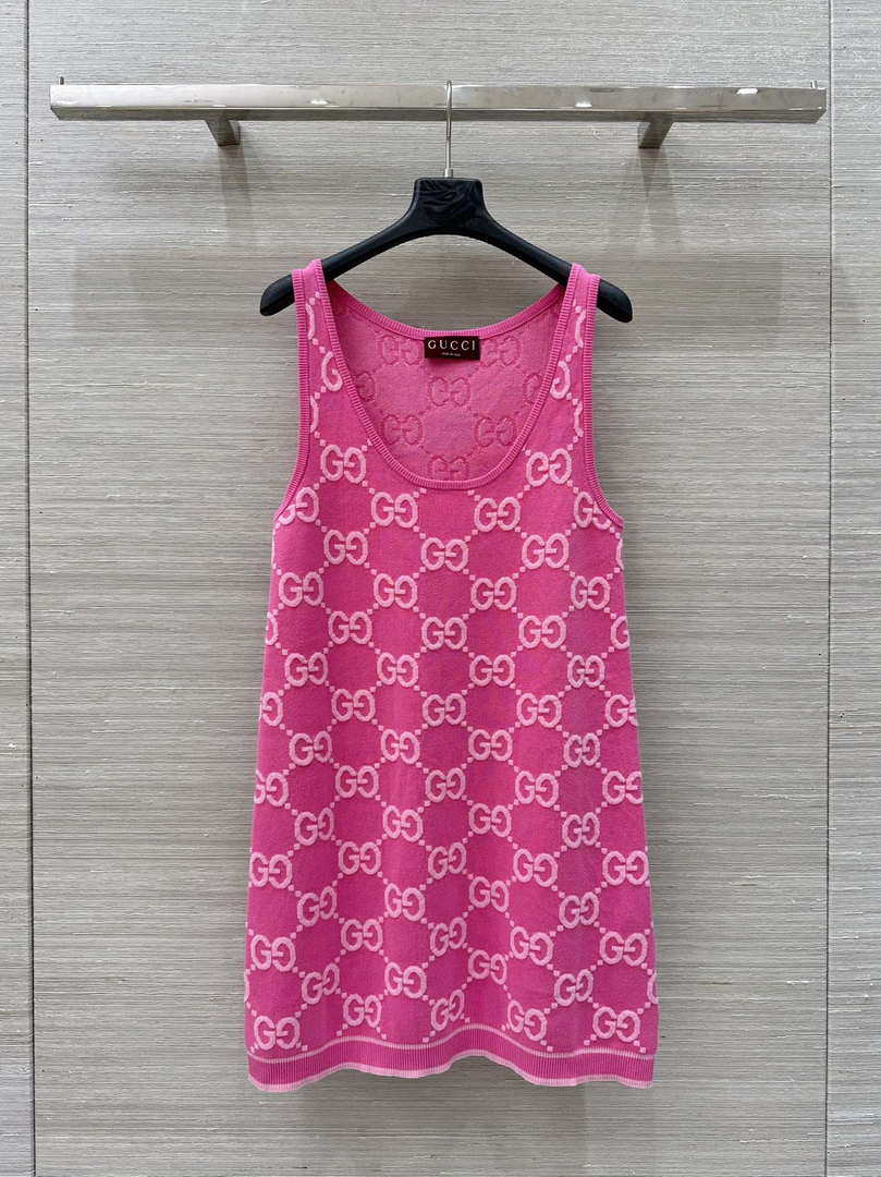 Gucci Women jacquard full-length GG wool dress G85261