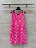 Gucci Women jacquard full-length GG wool dress G85261