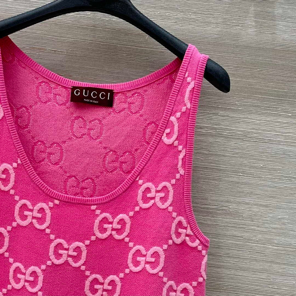 Gucci Women jacquard full-length GG wool dress G85261