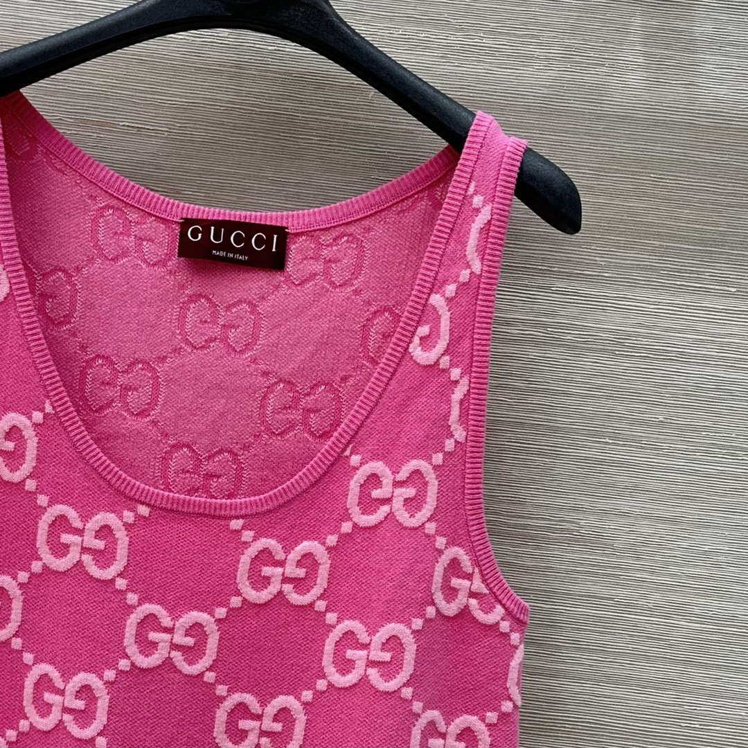 Gucci Women jacquard full-length GG wool dress G85261