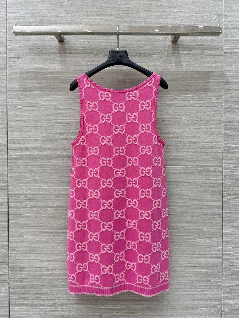 Gucci Women jacquard full-length GG wool dress G85261