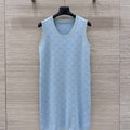 Gucci Women jacquard full-length GG wool dress G85263 - Blue / S - View 1