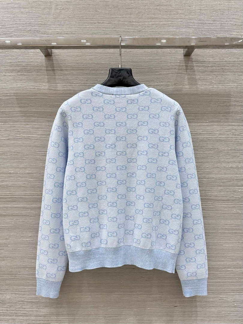 Gucci Women jacquard full-length GG wool Wool knitted cardigan G85266