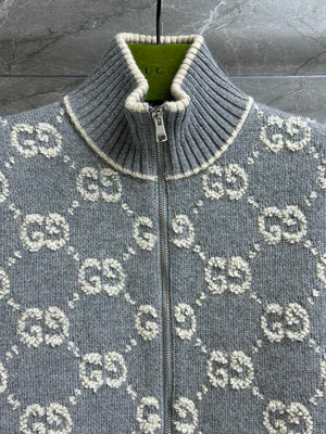 Gucci Women jacquard full-length GG wool Wool knitted cardigan G85267 - S - View 2