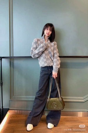 Gucci Women jacquard full-length GG wool Wool knitted cardigan G85267 - S - View 9