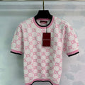Gucci Women jacquard full-length GG wool short-sleeved top G85270 - S - View 1