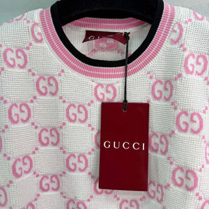Gucci Women jacquard full-length GG wool short-sleeved top G85270 - S - View 5