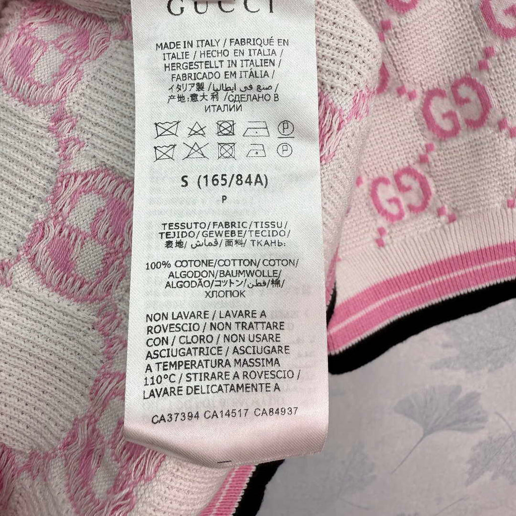 Gucci Women jacquard full-length GG wool short-sleeved top G85270