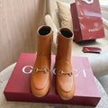 Gucci Women Jordaan ankle boot 831013 Brown Leather
