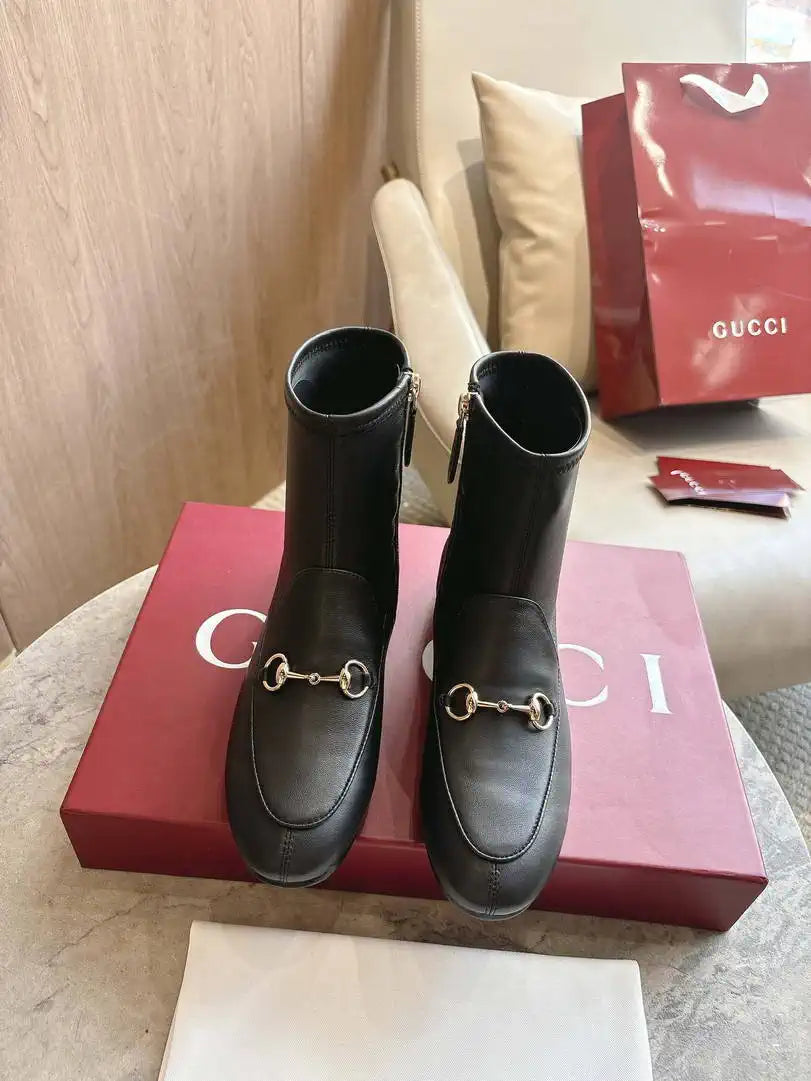 Gucci Women Jordaan ankle boot 831013 Black Leather