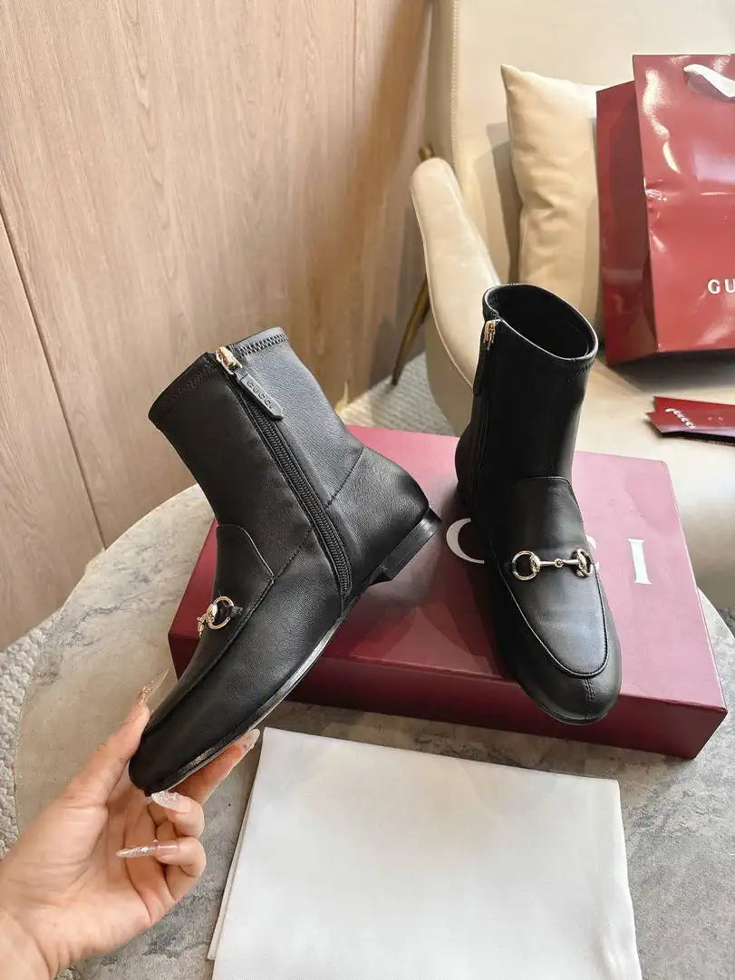 Gucci Women Jordaan ankle boot 831013 Black Leather