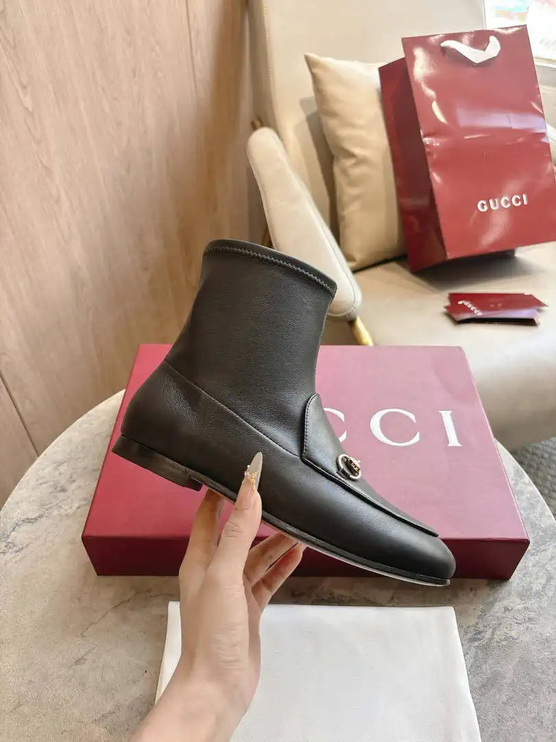 Gucci Women Jordaan ankle boot 831013 Black Leather