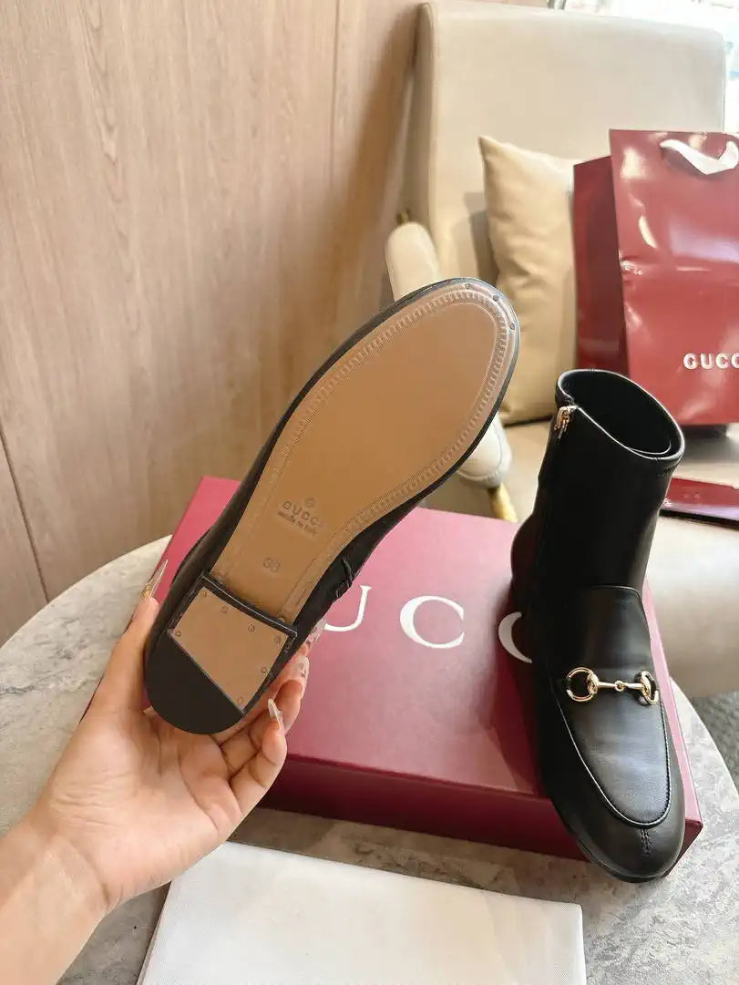 Gucci Women Jordaan ankle boot 831013 Black Leather