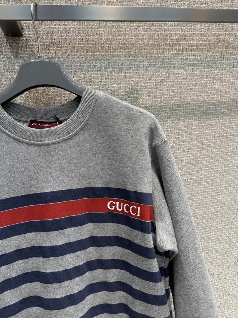 Gucci Women Letter stripe print sweatshirt T-shirt  G11134